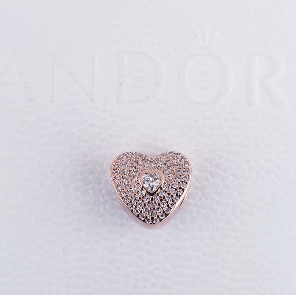 ❤️ Authentic Pandora ⭐️RETIRED⭐️ ROSE HEART CHARM